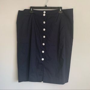 Button Front Midi Skirt
